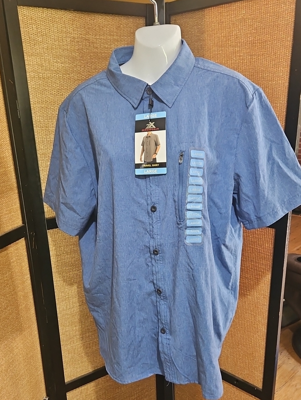 ZeroXposur Men's Short-Sleeve Button-Up Shirt - Blue